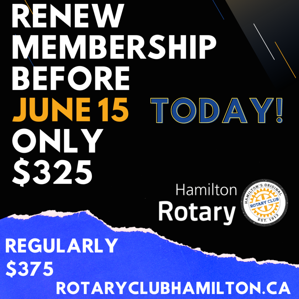 Rotary Hamilton membership Renewal