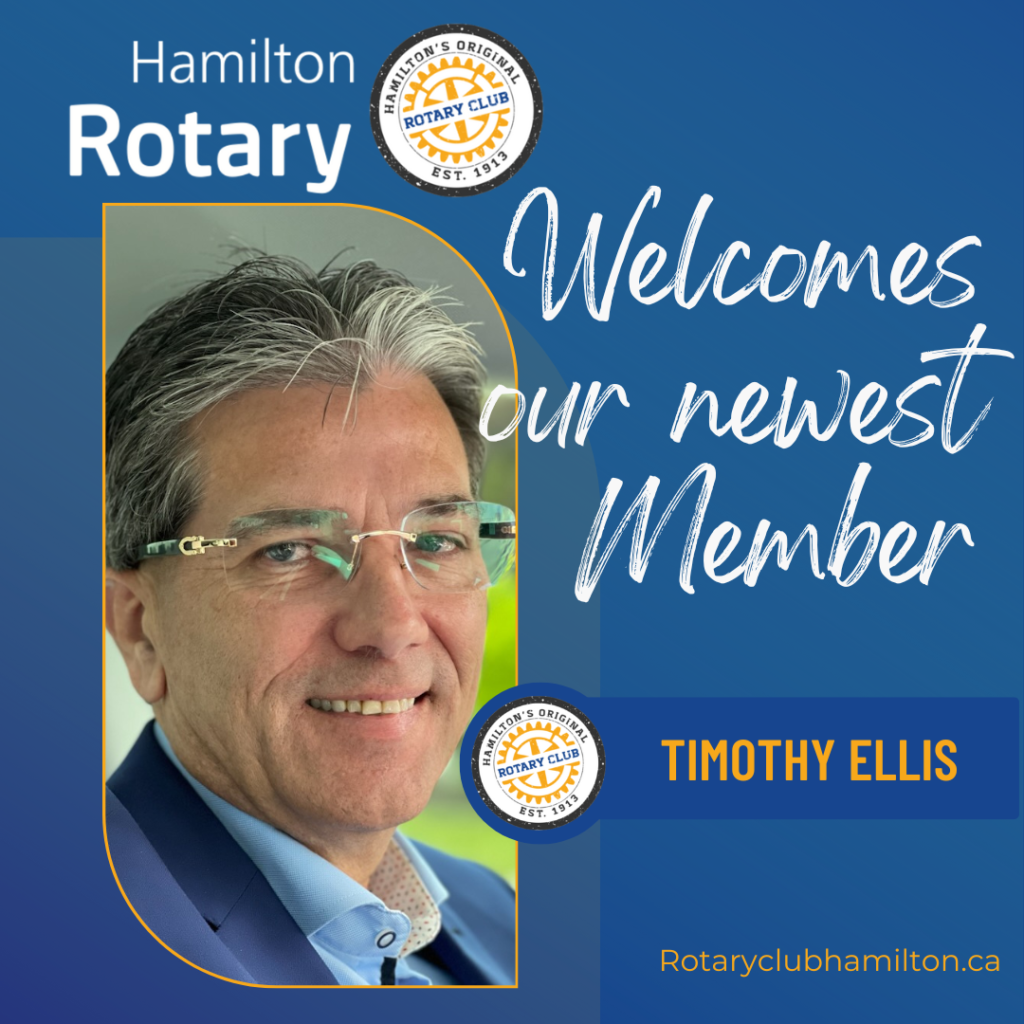 Tim Ellis. Rotary club of Hamilton