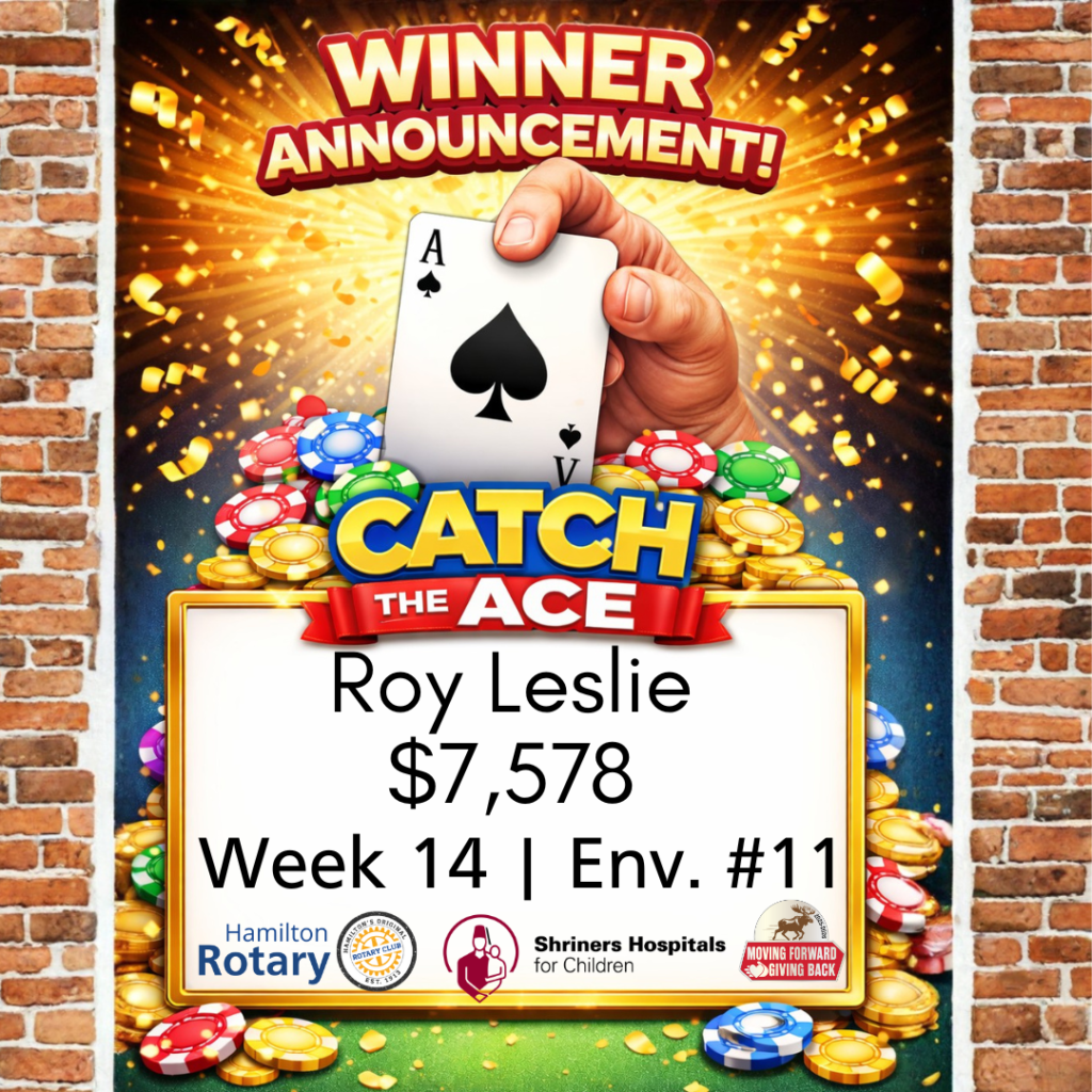 Catch the ace winner Jan 2026 Rotary