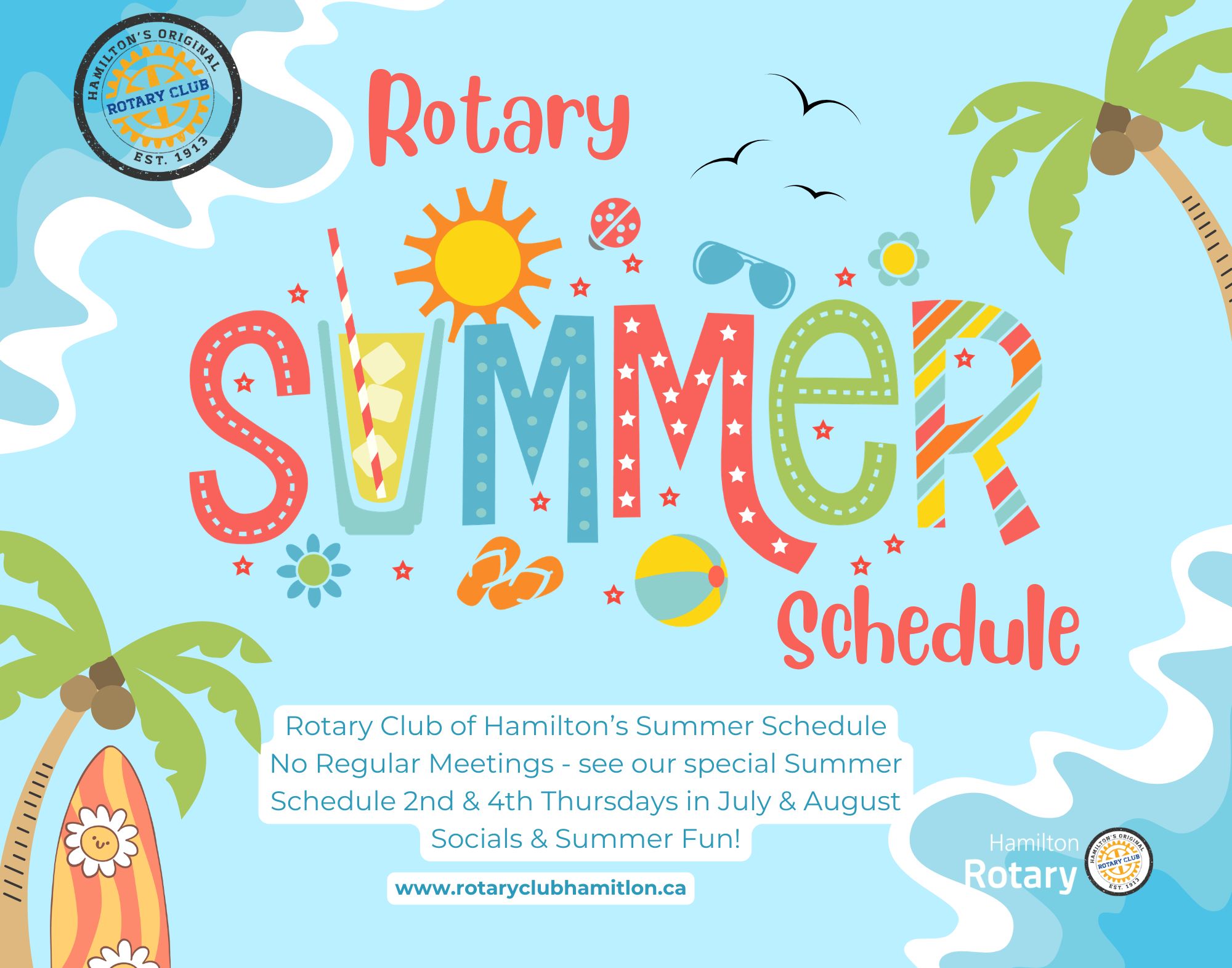 Rotary Summer Schedule – Service, Sunshine & Fellowship